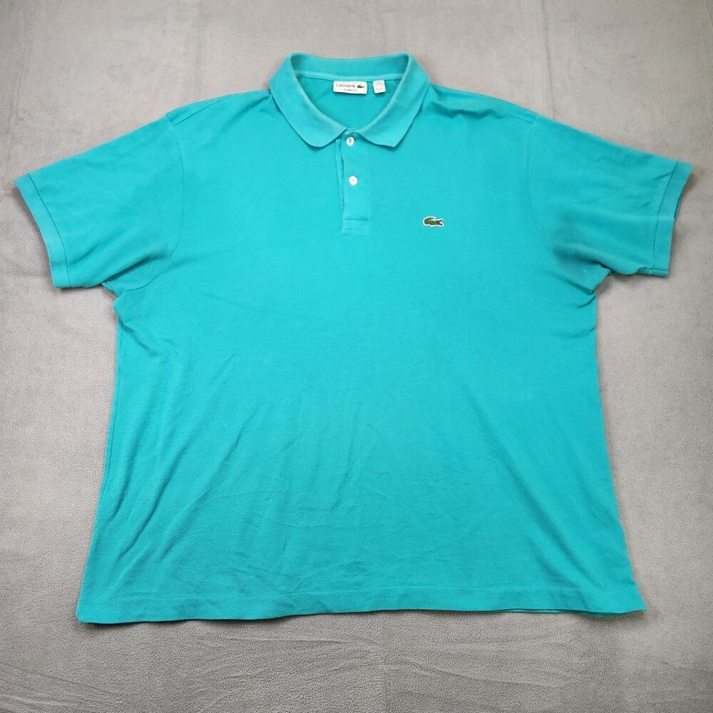 Lacoste Polo Shirt Mens Size 8 3XL Teal Short Sleeve Classic Fit Pique Alligator - Picture 1 of 6
